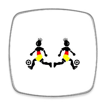 Fussballer Deutschland Meister - Viereckiger Kühlschrankmagnet - Weiß - Vorne