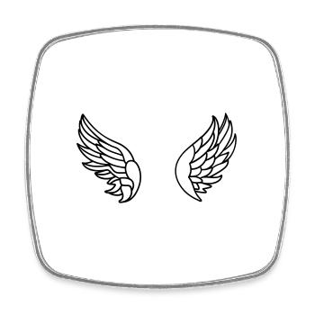 Angel Wings - Square fridge magnet - white - Front