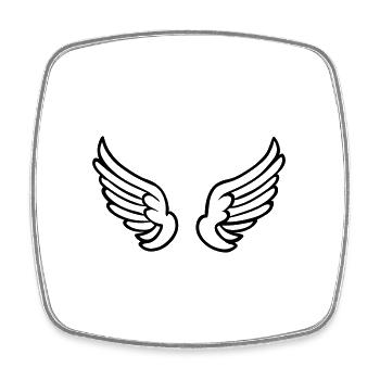 Angel Wings - Square fridge magnet - white - Front