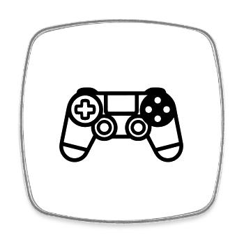 Video games controller - Square fridge magnet - white - Front