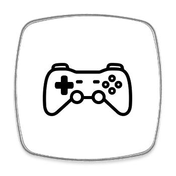 Video game controller - Square fridge magnet - white - Front