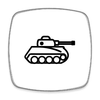 tank - Square fridge magnet - white - Front
