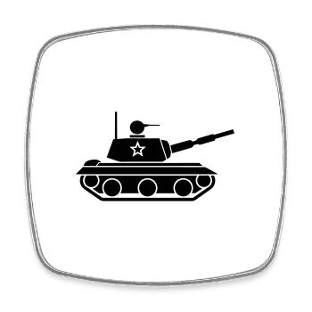 Panzer - Viereckiger Kühlschrankmagnet - Weiß - Vorne