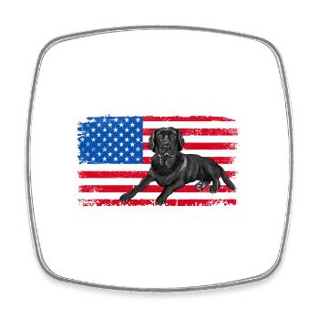 Drapeau américain Labrador Retriever États-Unis Patriotic Lab - Magnet carré - blanc - Devant