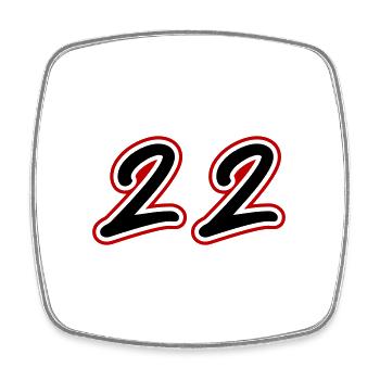 22 Number symbol - Square fridge magnet - white - Front