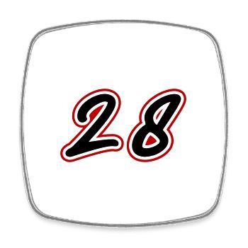 28 Number symbol - Square fridge magnet - white - Front