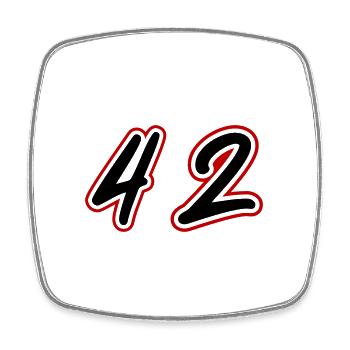 42 Symbole numérique - Magnet carré - blanc - Devant