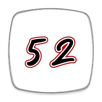 52 Symbole numérique - Magnet carré - blanc - Devant