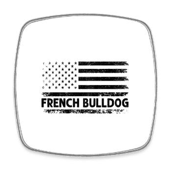 Drapeau Américain Bouledogue Français Patriote Frenchie Dog - Magnet carré - blanc - Devant
