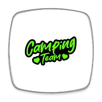 Camping Team - Viereckiger Kühlschrankmagnet - Weiß - Vorne