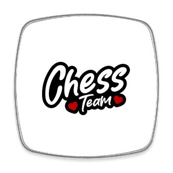 Chess Team - Viereckiger Kühlschrankmagnet - Weiß - Vorne