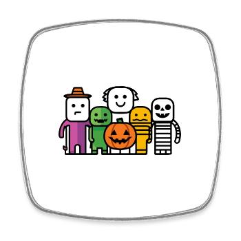 Halloween Party Comic - Viereckiger Kühlschrankmagnet - Weiß - Vorne