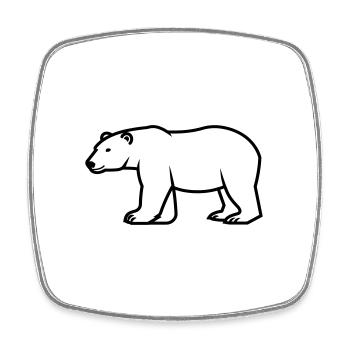 Eisbär - Viereckiger Kühlschrankmagnet - Weiß - Vorne