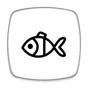 fish - Square fridge magnet - white - Front