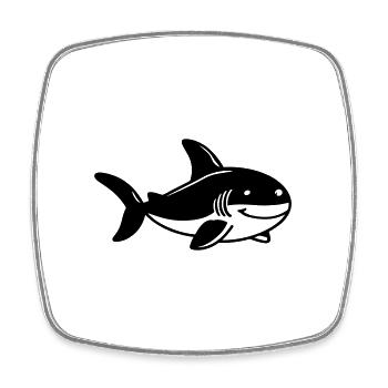 Shark - Square fridge magnet - white - Front