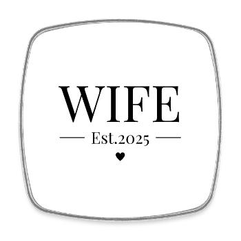 Ehepaar Matching Wife Est. 2025 - Viereckiger Kühlschrankmagnet - Weiß - Vorne