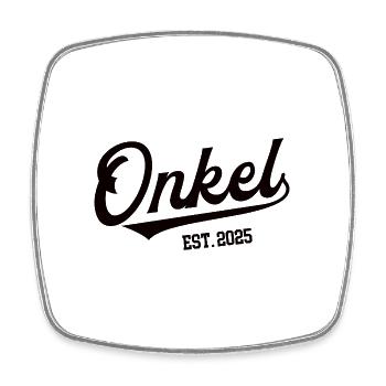 Onkel est 2025 Bruder Geschwister Patenonkel Uncle - Viereckiger Kühlschrankmagnet - Weiß - Vorne