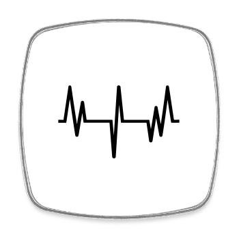 Pulse, heartbeat - Square fridge magnet - white - Front