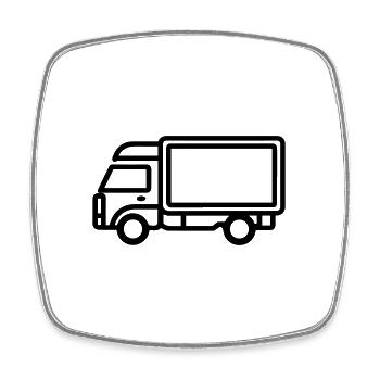 Lkw - Viereckiger Kühlschrankmagnet - Weiß - Vorne