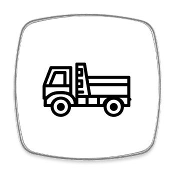 Lkw - Viereckiger Kühlschrankmagnet - Weiß - Vorne