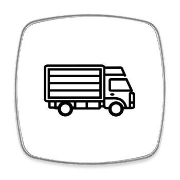 Lkw - Viereckiger Kühlschrankmagnet - Weiß - Vorne