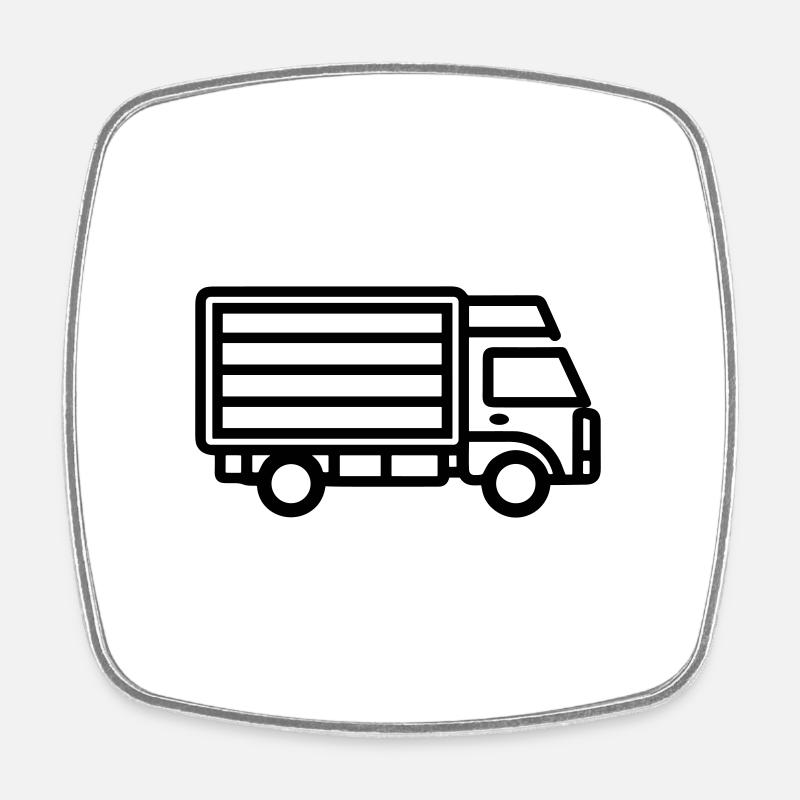 Camion - Magnet carré - blanc