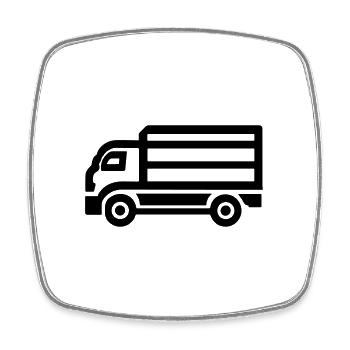 Lkw - Viereckiger Kühlschrankmagnet - Weiß - Vorne