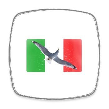 Italy Flag Italy Love Seagull - Square fridge magnet - white - Front