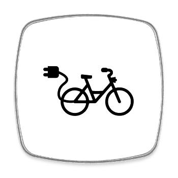 ebike fahrrad - Viereckiger Kühlschrankmagnet - Weiß - Vorne