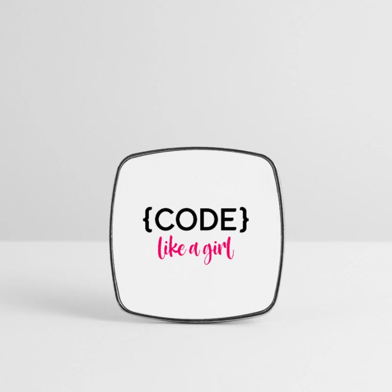 Code Like A Girl Programming Coder Computer Geek D Viereckiger Kühlschrankmagnet