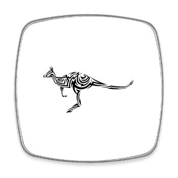 Kangaroo Tribal Tattoo - Square fridge magnet - white - Front