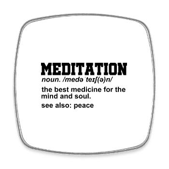 Meditation Noun Definition Meditate Relaxation Spi - Viereckiger Kühlschrankmagnet - Weiß - Vorne