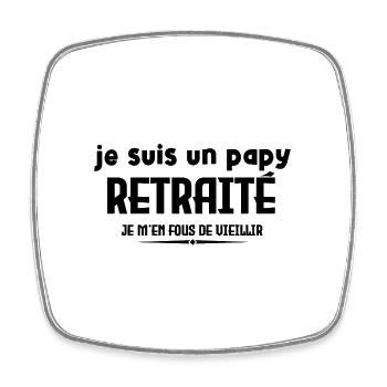je suis un papy retraité - Magnet carré - blanc - Devant
