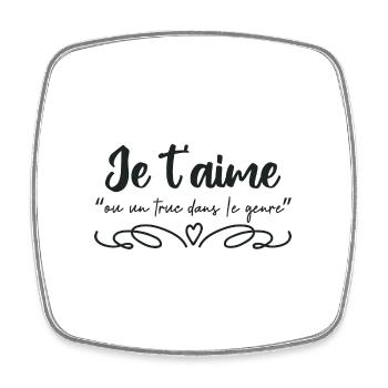 je t aime ou un truc dans le genre - Magnet carré - blanc - Devant