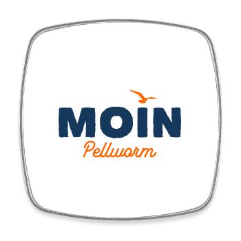 Nordsee Moin Pellworm - Viereckiger Kühlschrankmagnet - Weiß - Vorne