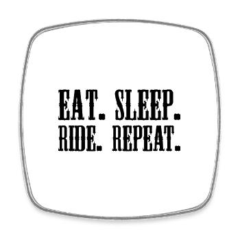 Eat Sleep Ride Repeat - Viereckiger Kühlschrankmagnet - Weiß - Vorne
