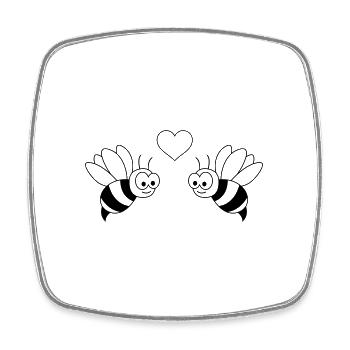 Honigbiene Comic Paar liebe - Viereckiger Kühlschrankmagnet - Weiß - Vorne