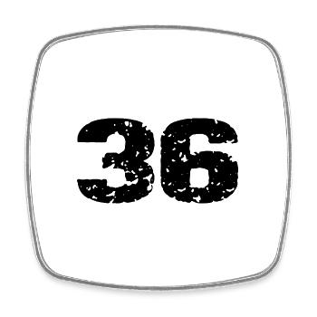 36 Number jersey - Square fridge magnet - white - Front