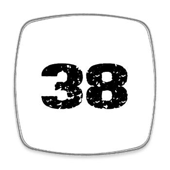 38 Number jersey - Square fridge magnet - white - Front