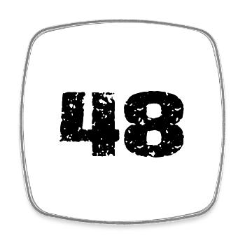 48 Number jersey - Square fridge magnet - white - Front