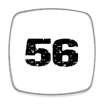 56 Number jersey - Square fridge magnet - white - Front