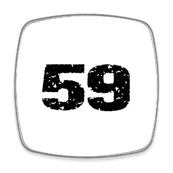 59 Number jersey - Square fridge magnet - white - Front