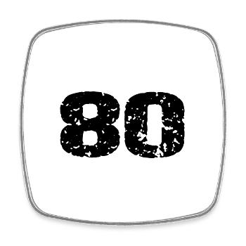 Maillot 80 numéro - Magnet carré - blanc - Devant
