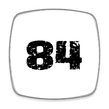 84 Number Jersey - Square fridge magnet - white - Front
