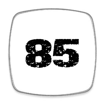 85 Number jersey - Square fridge magnet - white - Front