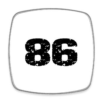 86 Number Leotard - Square fridge magnet - white - Front