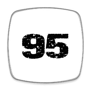 95 Number Leotard - Square fridge magnet - white - Front