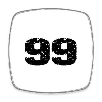 99 Maillot numéro - Magnet carré - blanc - Devant