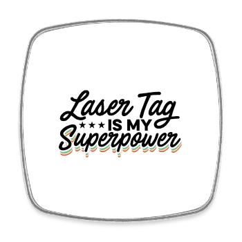 Lasertag Is My Superpower Lasertag Player Lasertag - Viereckiger Kühlschrankmagnet - Weiß - Vorne