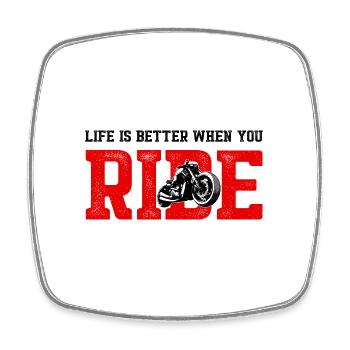 Life Is Better When You Ride Motorcycle Motorcycli - Viereckiger Kühlschrankmagnet - Weiß - Vorne
